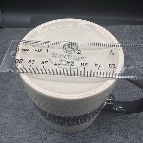 Modern Zen Gray Black Stoneware Mug Textured Dots Ombre - Picture 8 of 9